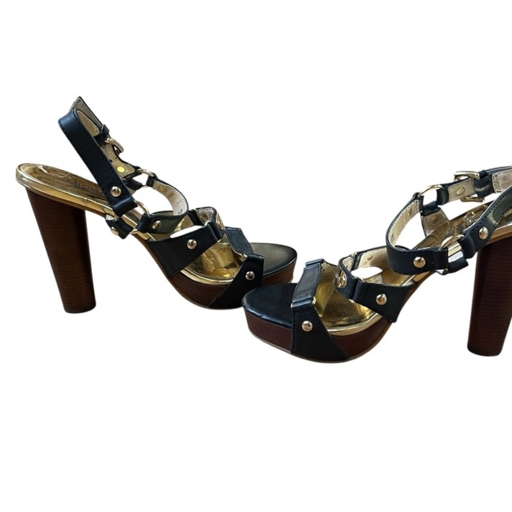 Black Strappy Platform High Heel Sandals